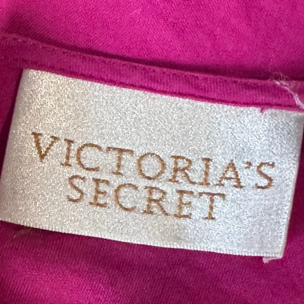 Victoria's Secret Vintage Gold Label Silk‎ Slip Dress Fuchsia Pink Tie Small